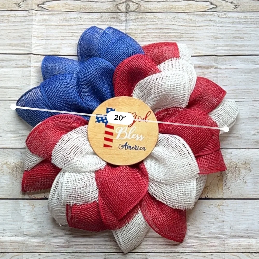 🧨 Fourth of July Patriotic Flower Petal Wreath
